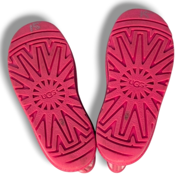 Ugg Rahjee Rain Boots Girl's Size 8 Casual Diva Pink Slip-OnClassic Rubber - Picture 8 of 13